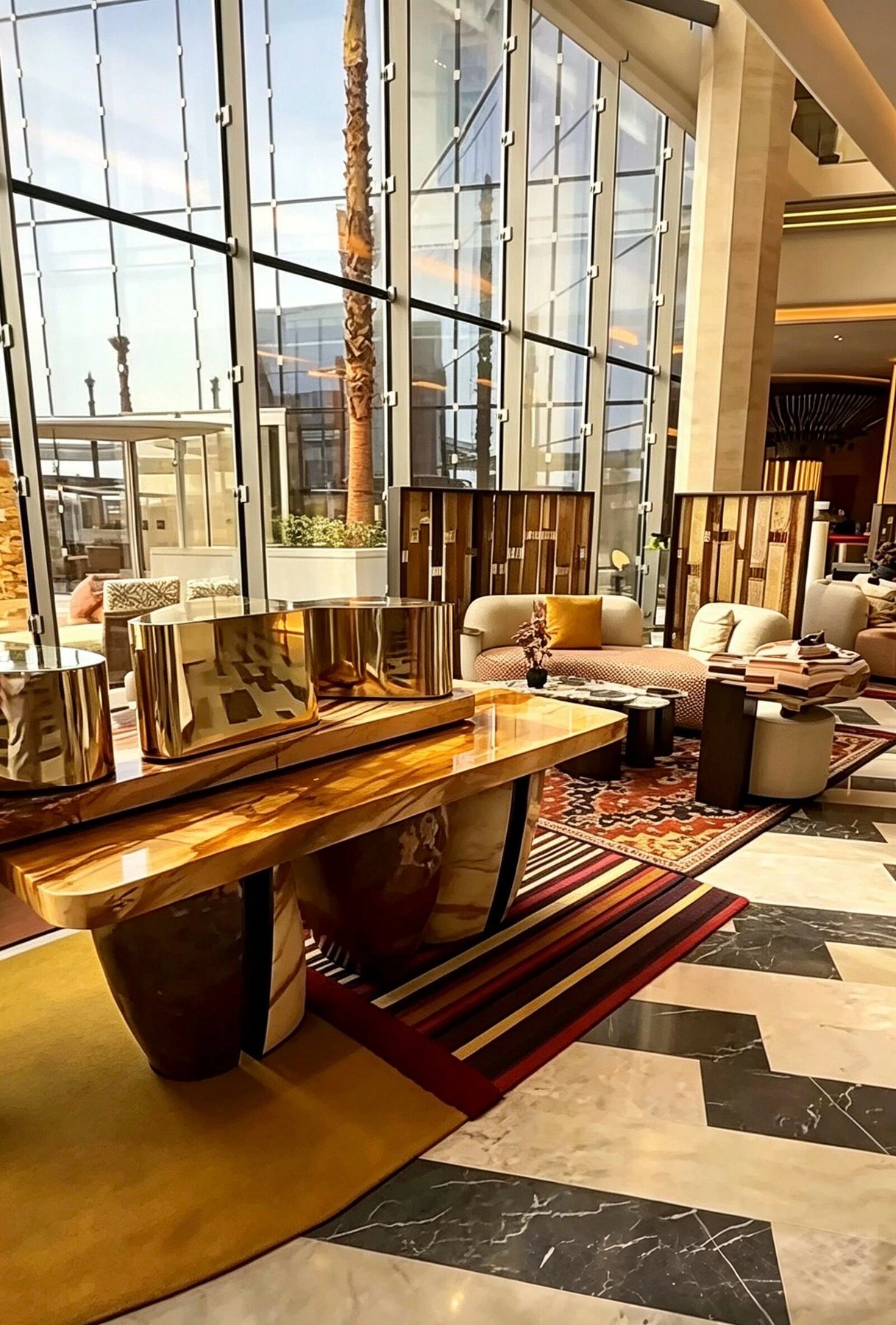 Lounge interior in the Riyadh hospitality project